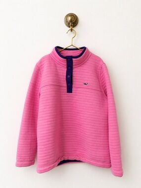 Vineyard Vines quilted girls pink pullover sweater.  NWOT.  Whale logo